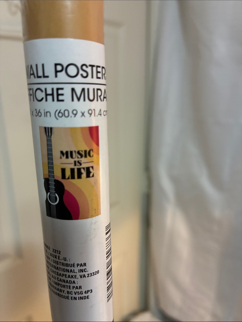 Wall Poster - Music Is Life (Yellow, Black)